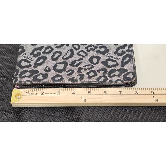 Coach Ocelot Leopard Print iPad Tablet Business Tech Case Black & Silver F61359 - Picture 8 of 9